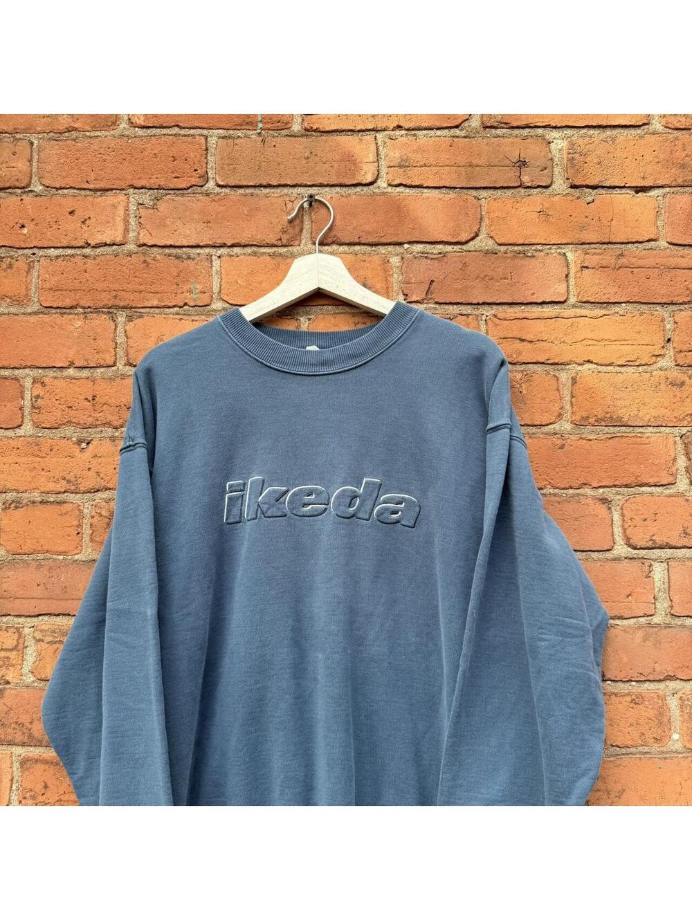 Vintage ikeda embroidered crewneck sweatshirt 90s L